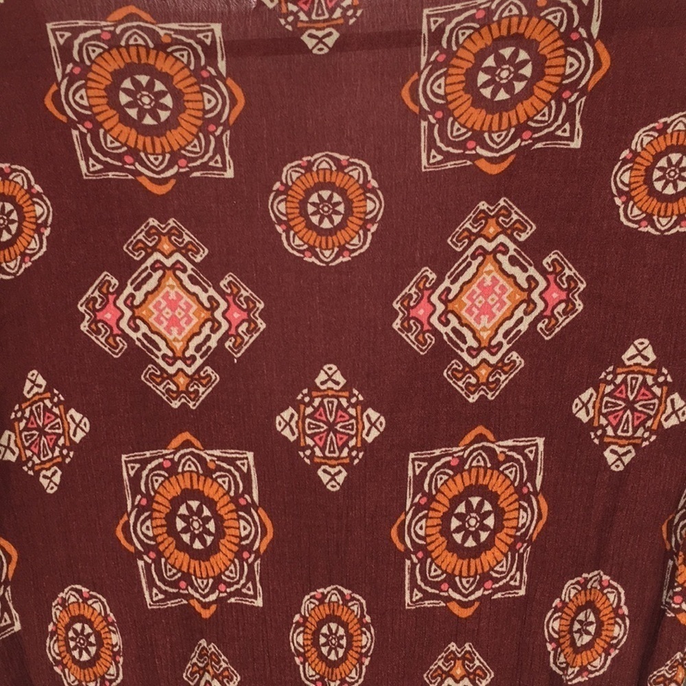 Long Sleeve Boho Red And Orange Romper - image 8